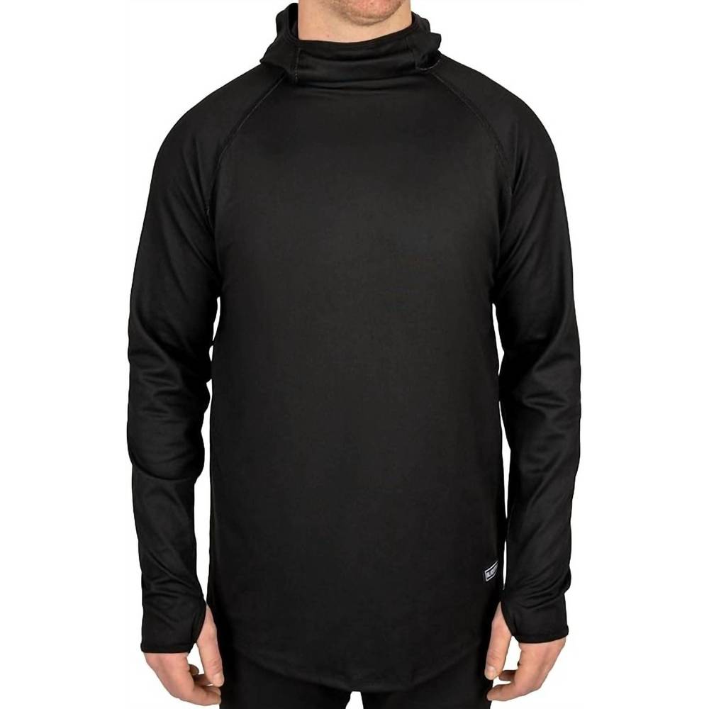 NEW BLACKSTRAP men's summit hooded baselayer top in black